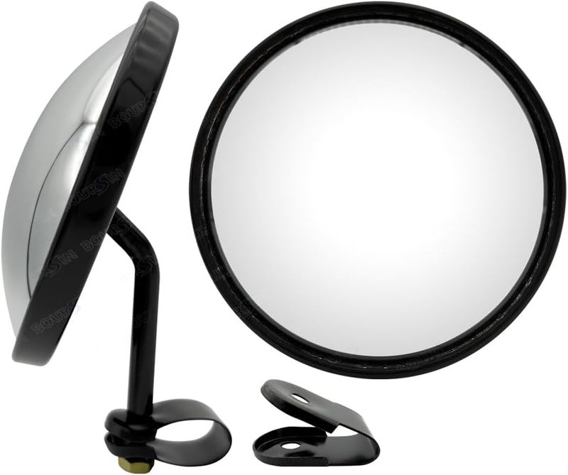 Boursin 5.7 Inch Convex Round Mirror Blind Spot For Isuzu Mitsubishi Fuso Truck Bus Atv Utv Tractor Room Scooter etc. Adjustable Bracket - Image 1